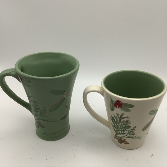 Two  Pfaltzgraff Winterwood Chickadee Christmas Mugs - Picture 3 of 10